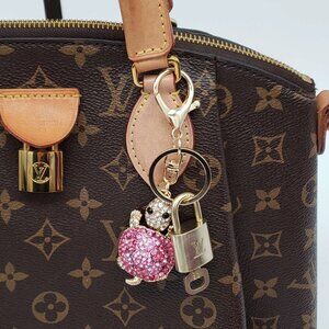 Authentic Louis Vuitton Lock & Key with unbranded Turtle Bagcharm, Keycharm